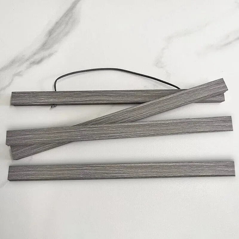 21-90cm Solid Teak Wood Magnetic Poster Hangers Photo Frame Scroll Canvas Paintings Frames for Picture DIY Wall Art Home Decor Peaceful Pleasures Health and Wellness CXK-Silver Oak Wood 60cm