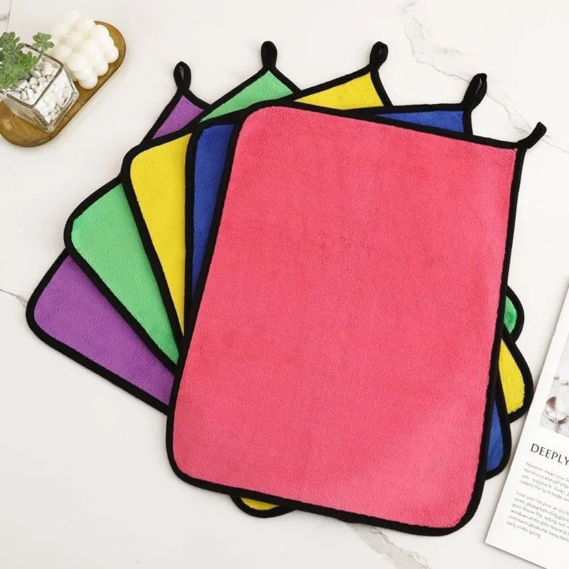Pack of 5/10 Pieces in Random Colors, Double-Sided Cleaning Towels for Car, Kitchen, and Living Room, Strong Absorbent Towels, Car Cleaning Cloths, Coral Fleece Thickened Small Towels, Multi-Purpose Towels, Practical T Peaceful Pleasures Health and Wellness