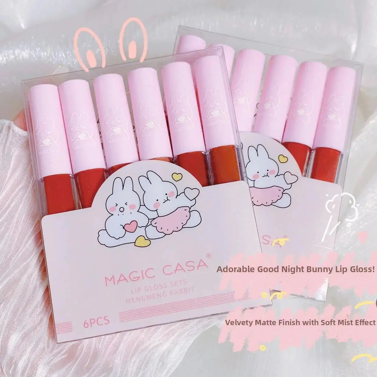 MAGIC CASA Velvet Matte Lip Glaze Set – 6 Pcs Waterproof