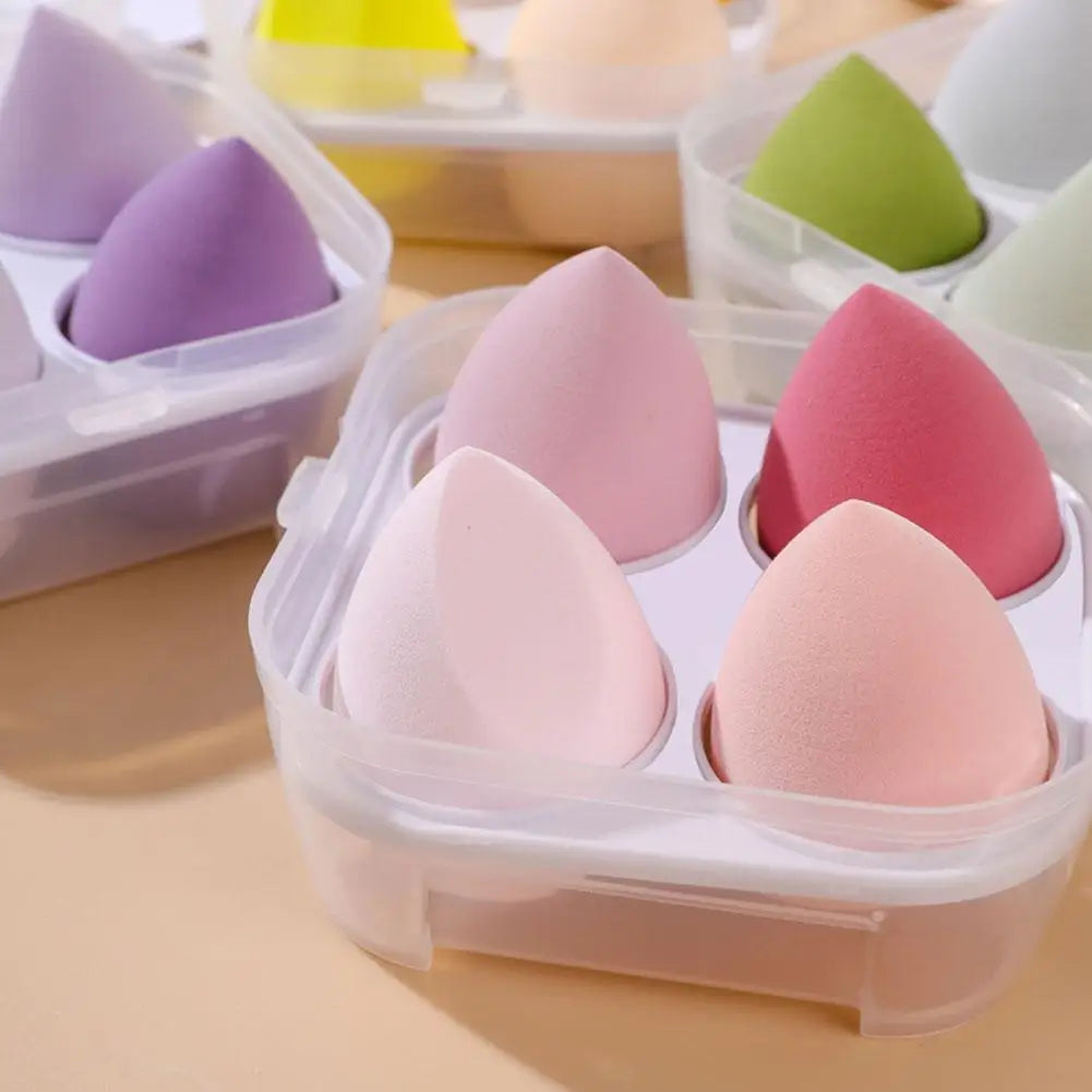 4pcs Makeup Sponge Powder Puff Wet Dry Dual Use Beauty Blender Sponge Beauty Egg Foundation Makeup Sponge Cosmetic Ball Peaceful Pleasures Health and Wellness