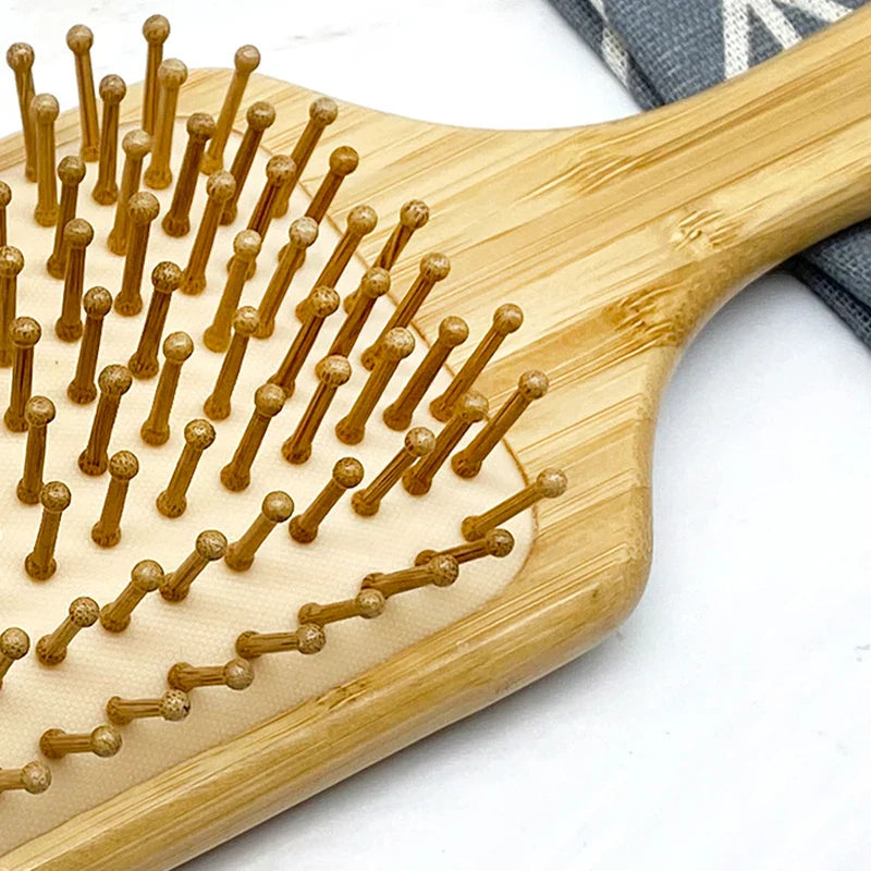 Bamboo Air Cushion Paddle Comb – Smooth & Tangle-Free Hair