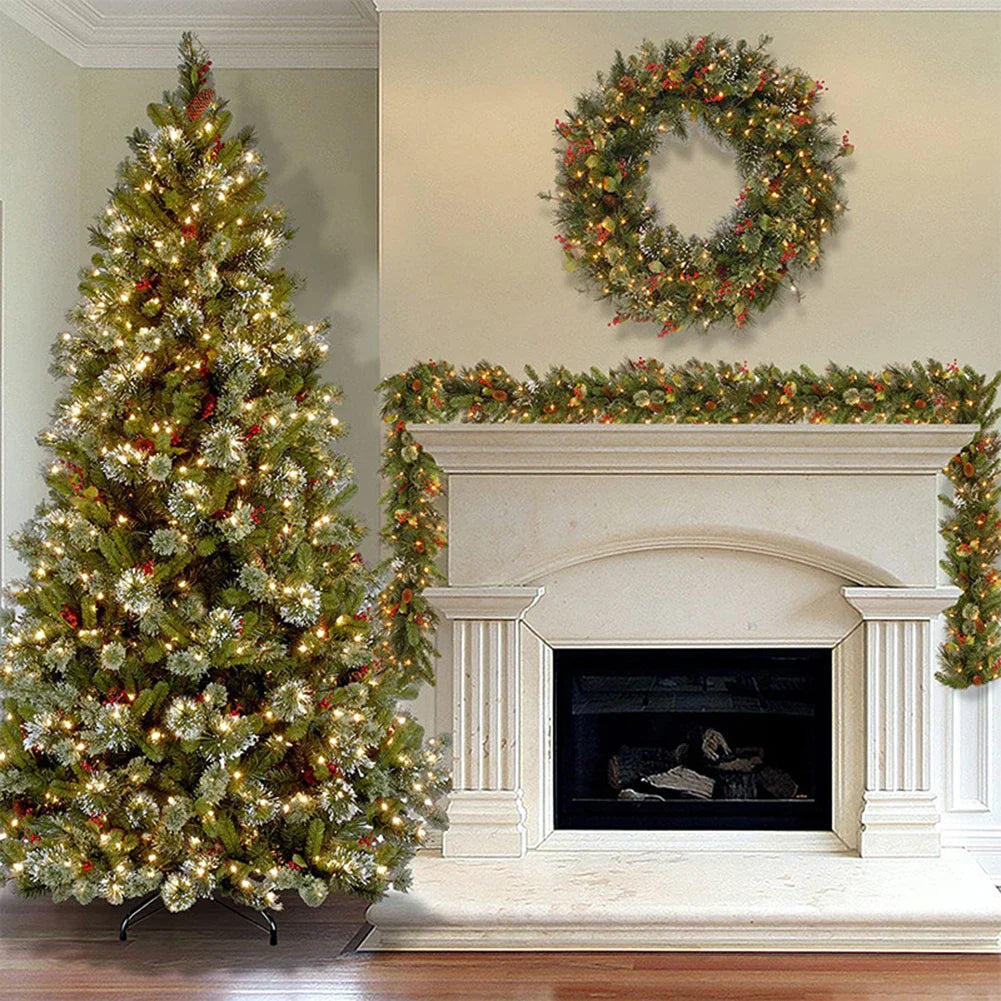 Christmas Red Berry Garland 180cm/270cm | Festive Rattan Decor