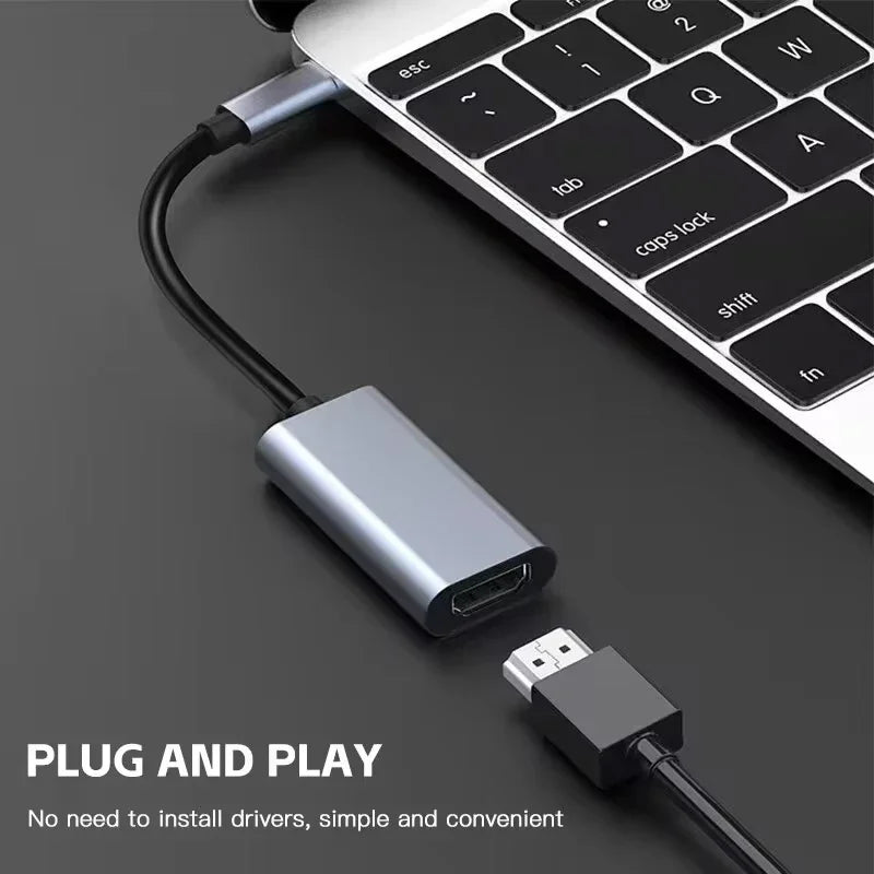TYPE C to HDMI-Compatible 4K Adapter USB C USB3.1 Male to HDTV Female Converter Cable for Laptop Tablet TV MacBook Peaceful Pleasures Health and Wellness