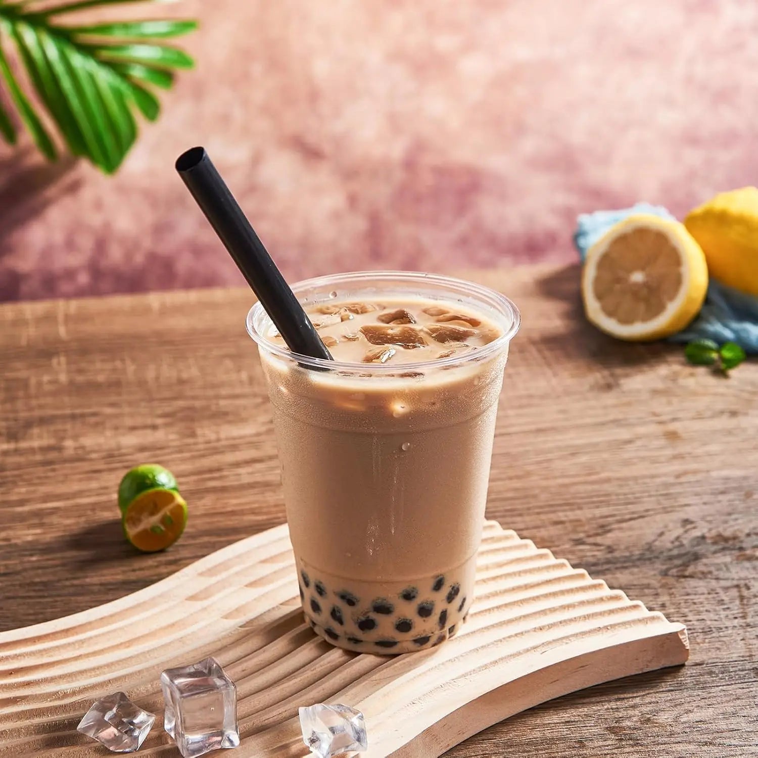 Disposable Plastic Boba Straws 11mm Extra Wide Diameter Individually Wrapped for Bubble Tea Smoothie Milkshake for Party Peaceful Pleasures Health and Wellness
