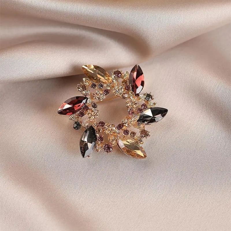 Rhinestone Crystal Brooch Pin – Vintage Women's Jewelry Gift Rhinestone Brooch Pin Peaceful Pleasures Health and Wellness A10