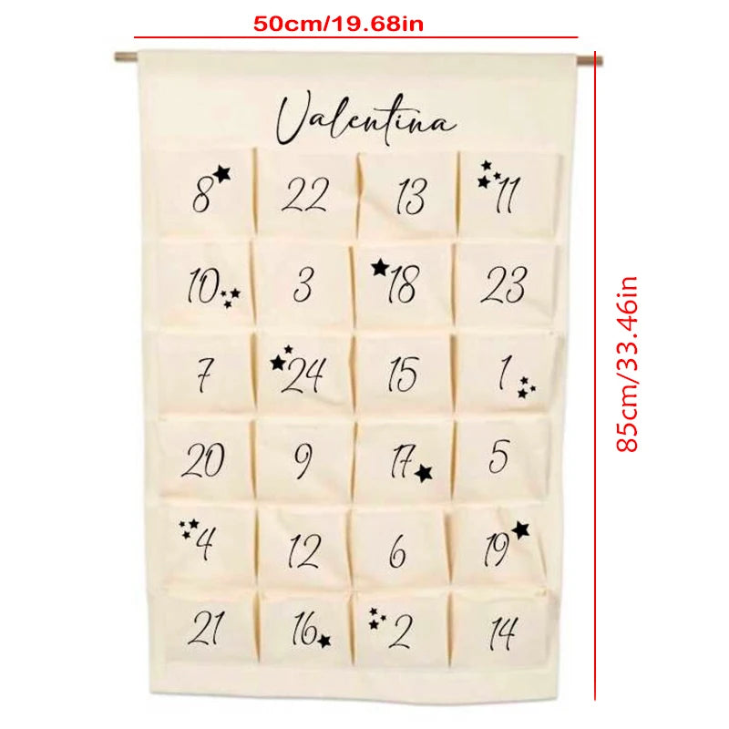 Personalized Christmas Advent Calendar – 24 Pockets Kids Gift Advent Calendar Peaceful Pleasures Health and Wellness