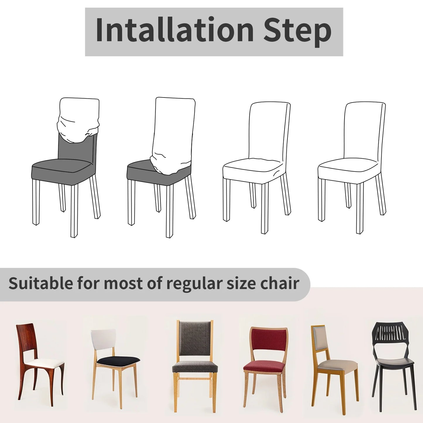 4-Pack Stretch Dining Chair Covers – Elastic Slipcovers Set