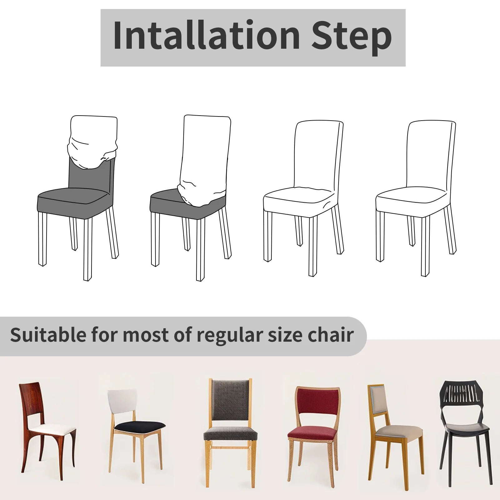 Dining Room Chair Cover Set of 8/4 High Stretch Slipcover Removable NonSlip Seat Protector for Home Party Hotel Wedding Ceremony Peaceful Pleasures Health and Wellness