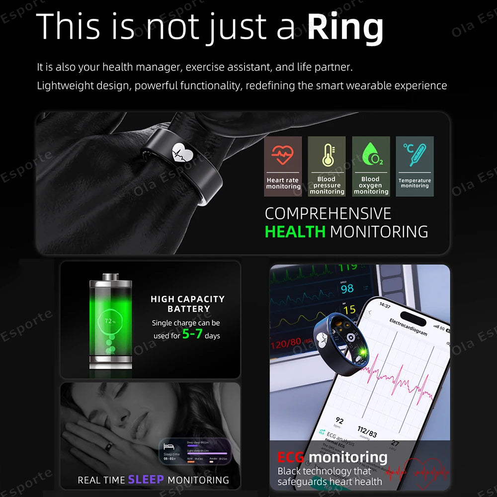 R30 Smart Health Ring – ECG, SpO₂, Sleep & Activity Tracker