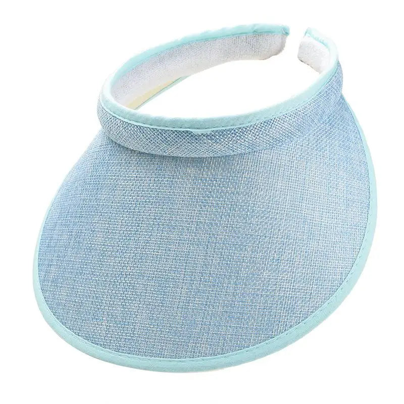 Women's Straw Sun Visor Hat – UV Protection Adjustable Beach Cap