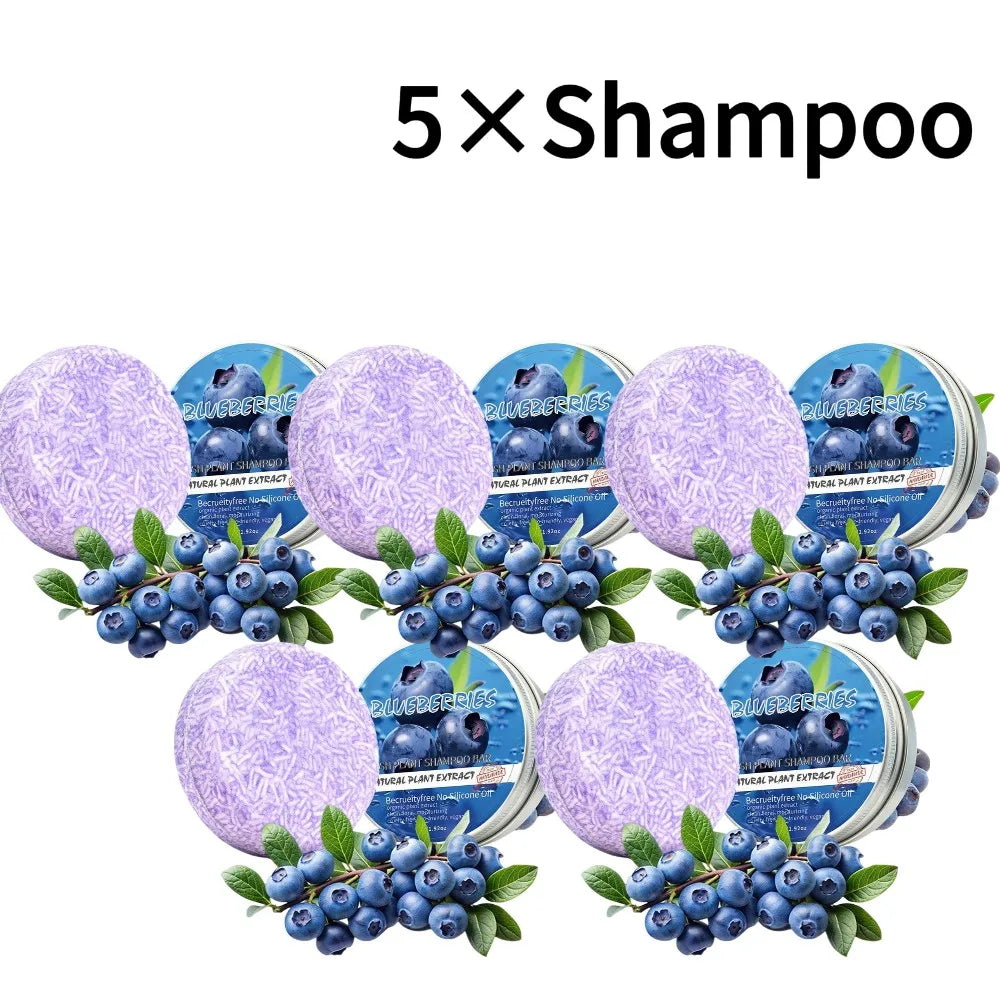 Blueberry Shampoo & Hair Conditioner Bar - Plant Essential Oil Soap,Oil Control Volumizing, Silicone-Free for All Hair Types Peaceful Pleasures Health and Wellness 5A