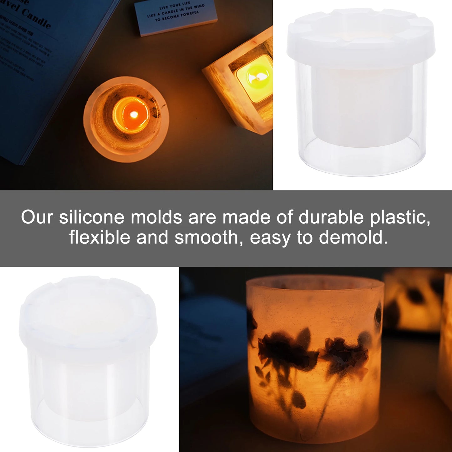 Plastic Cylinder Mold Hollow Mold Candles Decoration Aromatherapy Molds Plaster Mould Home Crafts Decoration Peaceful Pleasures Health and Wellness