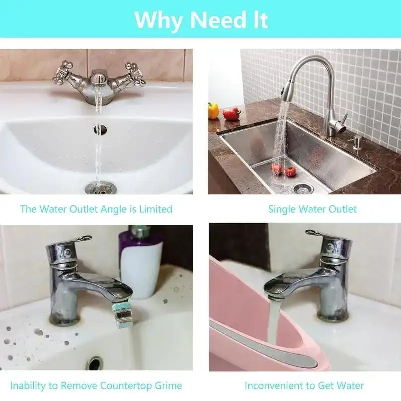360° Rotating Faucet Aerator Splash Filter – Universal Kitchen Tap