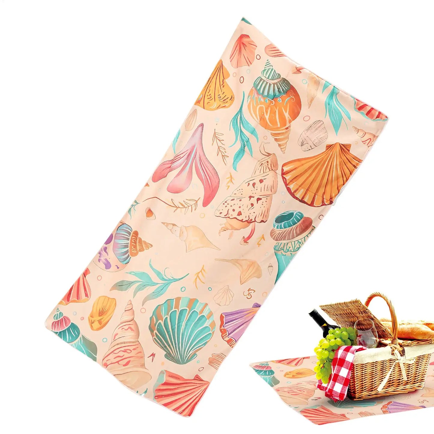 2-in-1 Beach Towel Bag | Foldable Pool Mat & Drawstring Bag