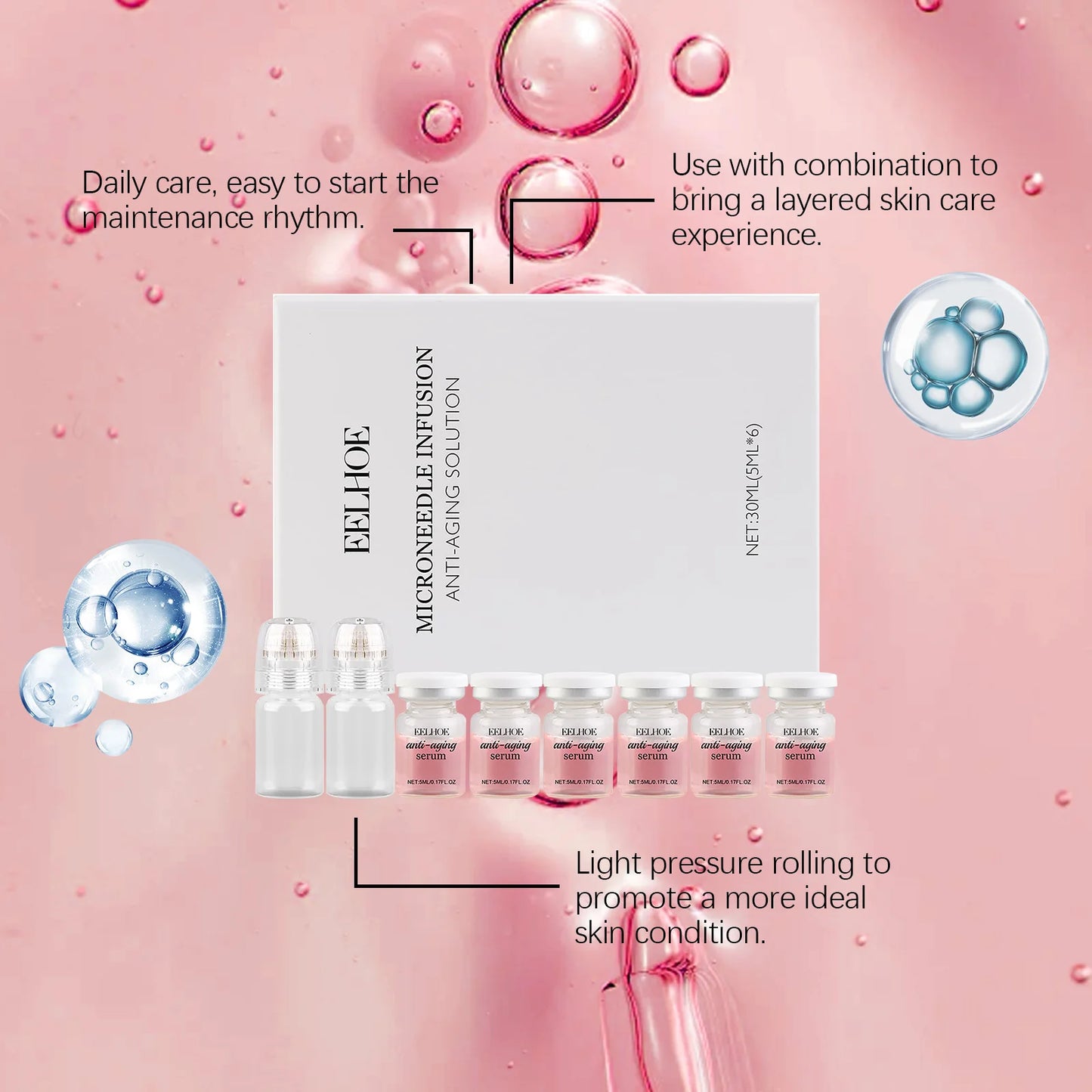 Microneedle Roller & Anti-Aging Serum Set – Hydrate & Firm