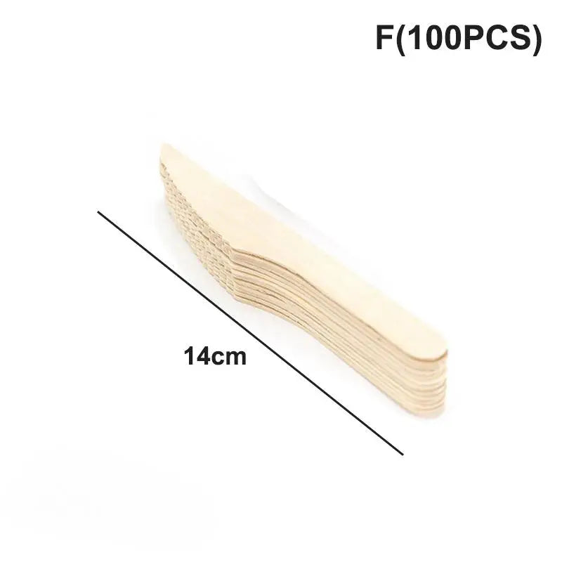Disposable Wooden Cutlery Set 50/100pcs | Eco-Friendly Utensils Disposable Wooden Cutlery Peaceful Pleasures Health and Wellness 100PCS F