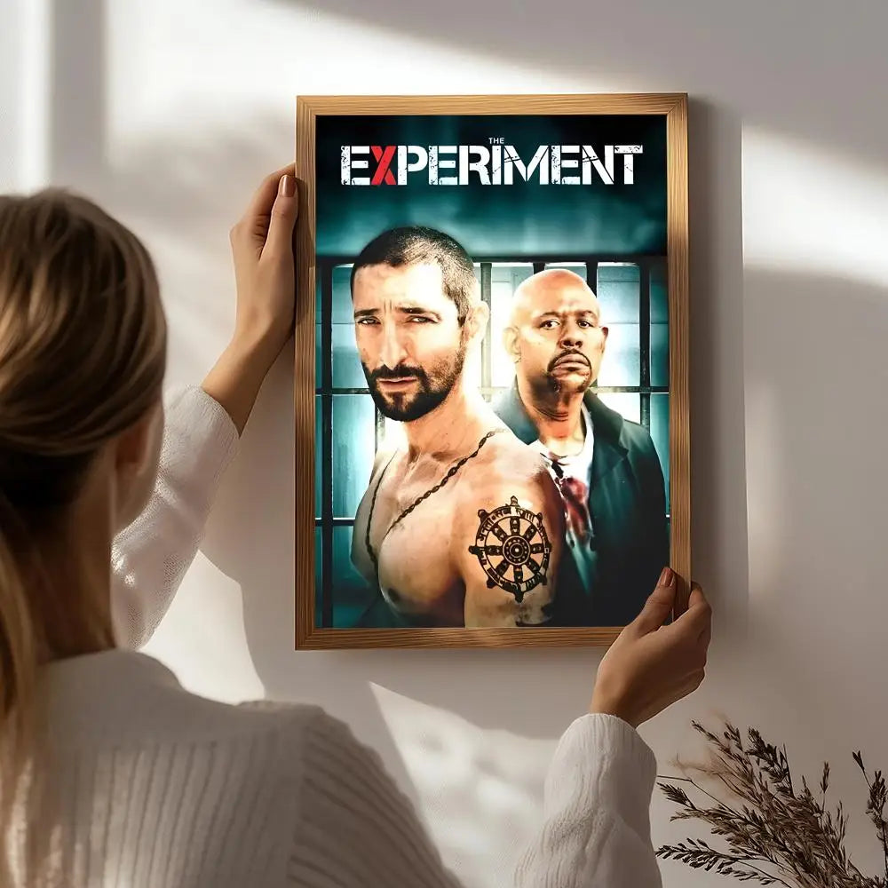 Movie T-The Experiment Poster HD Self Adhesive Waterproof Wall Art Ideal for Home Office Dorm Bedroom Great Gift Peaceful Pleasures Health and Wellness White1 15X20cmNoframe