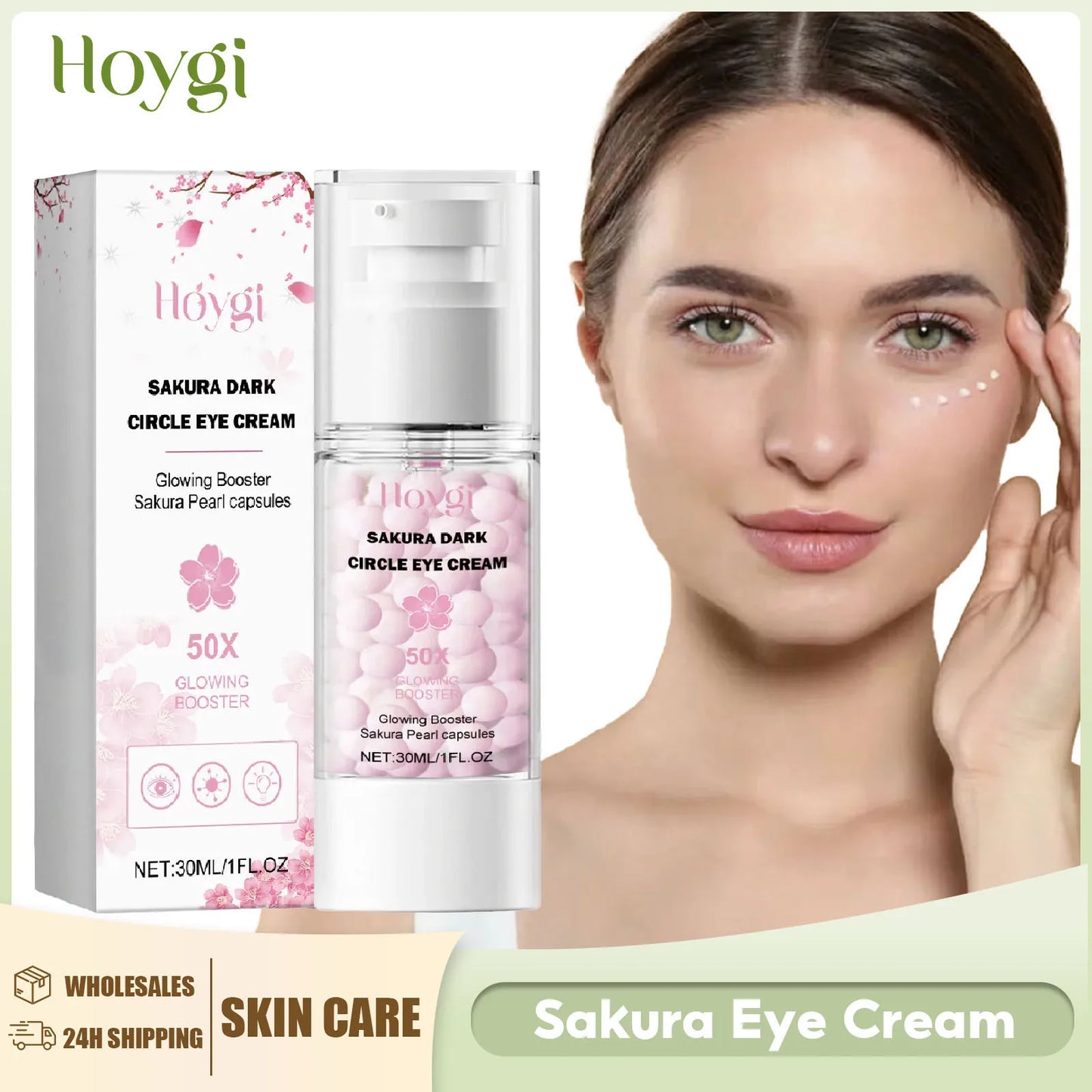 Sakura Eye Cream Anti Dark Circles Remove Eye Bag Fade Fine Lines Against Puffiness Firming Brightening Moisturizing Eye Serum Peaceful Pleasures Health and Wellness