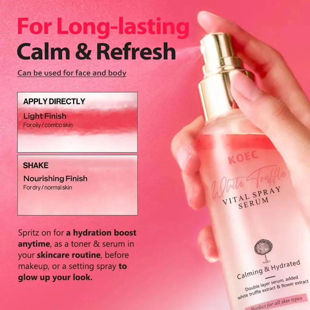 Korean White Truffle Extract First Spray Glowing Facial Serum Vitamin E Antioxidant Face Repair Essence Portable Skincare Makeup Peaceful Pleasures Health and Wellness