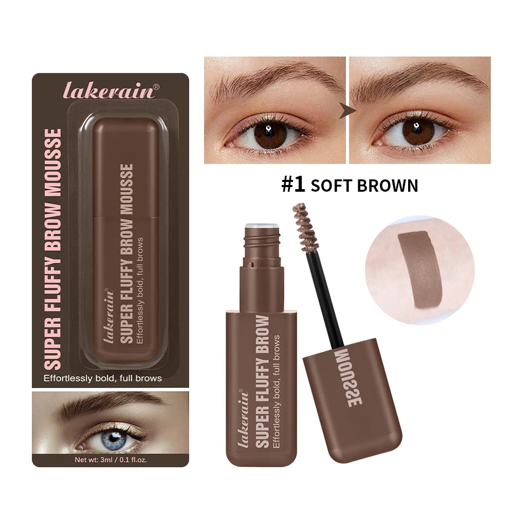 Superfluff Volumizing Brow Mousse Eyebrow Gel Thick Eyebrows Tint Tinted Brow Gel Multiple Color Long-Lasting Waterproof Makeup Peaceful Pleasures Health and Wellness 1 SOFT BROWN