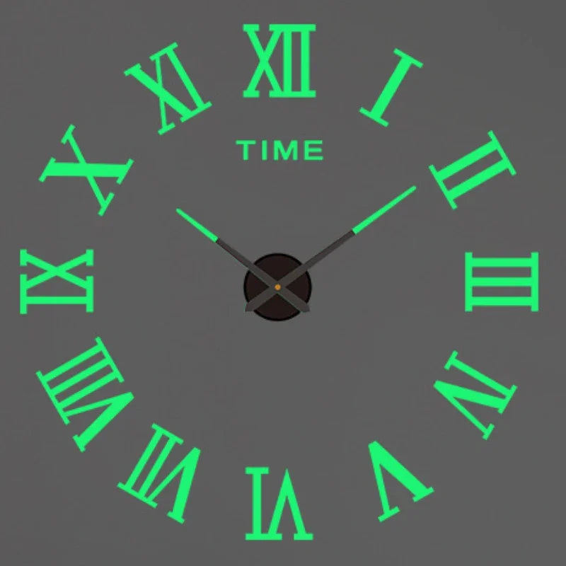 Modern 3D DIY Large Wall Clock – Acrylic Mirror Sticker Quartz Clock for Living Room Home Decor