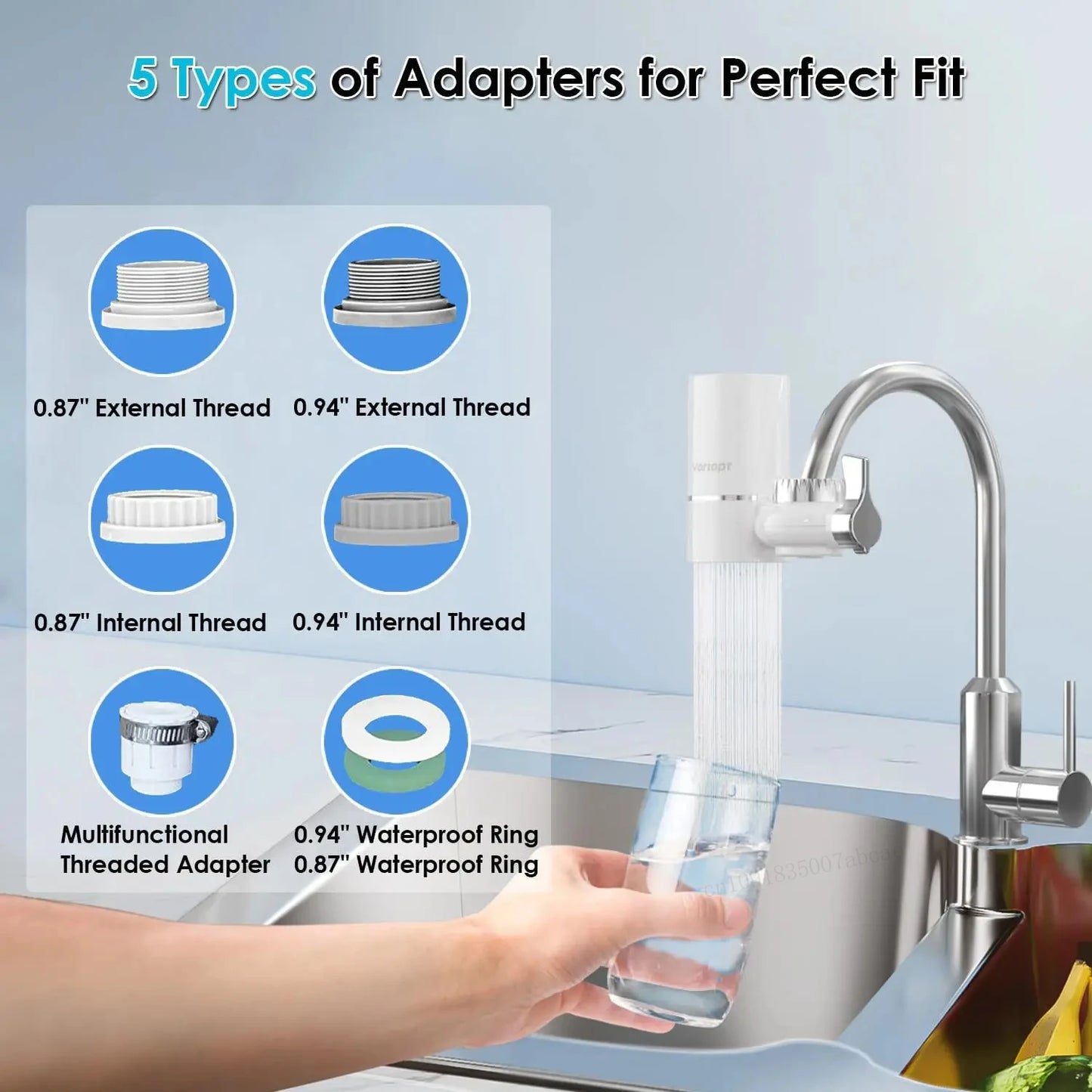 HOMEFISH NSF Certified Faucet Water Filter | 320-Gallon Purifier Faucet Water Filter Peaceful Pleasures Health and Wellness
