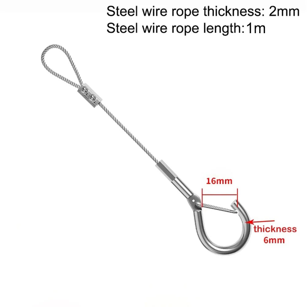 High Quality Stainless Steel Wire Rope Adjustable With Locking Suspension Lanyard Retractable Fastening Peaceful Pleasures Health and Wellness 2mmx1m