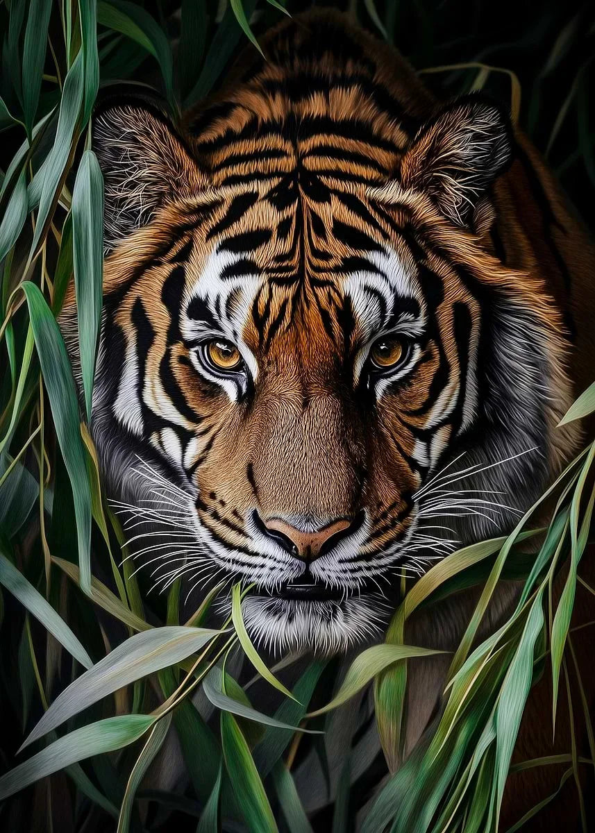 Tropical Tiger Forest Canvas Wall Art | Minimalist Home Decor Canvas Wall Art Peaceful Pleasures Health and Wellness