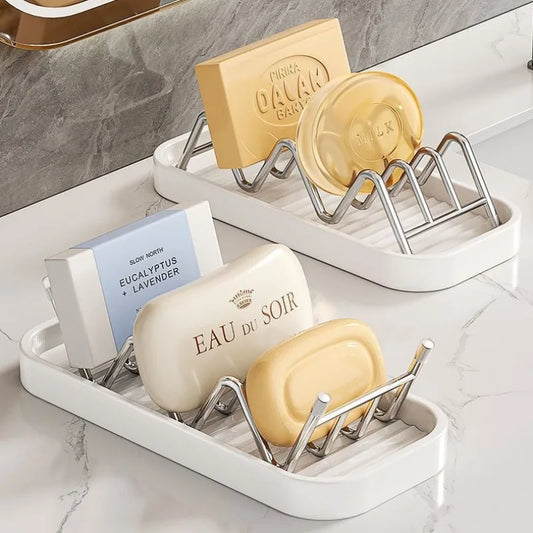 Stainless Steel Drainage Soap Dish | Anti-Slip Bar Soap Holder Soap Dish Peaceful Pleasures Health and Wellness