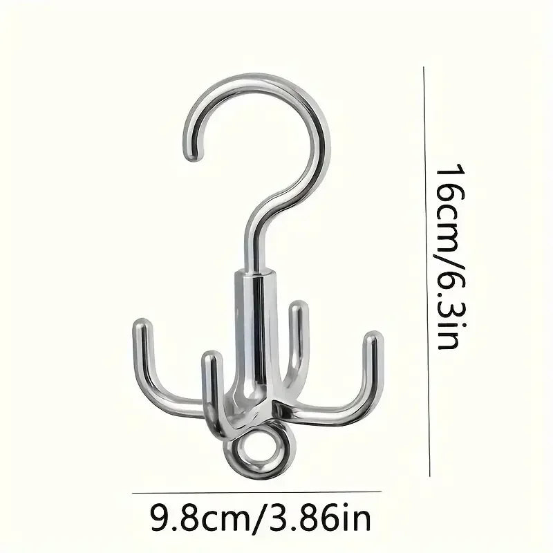 Rotating 4-Claw Coat Hook | Punch-Free Wall Hanger & Organizer Rotating Wall Hook Peaceful Pleasures Health and Wellness