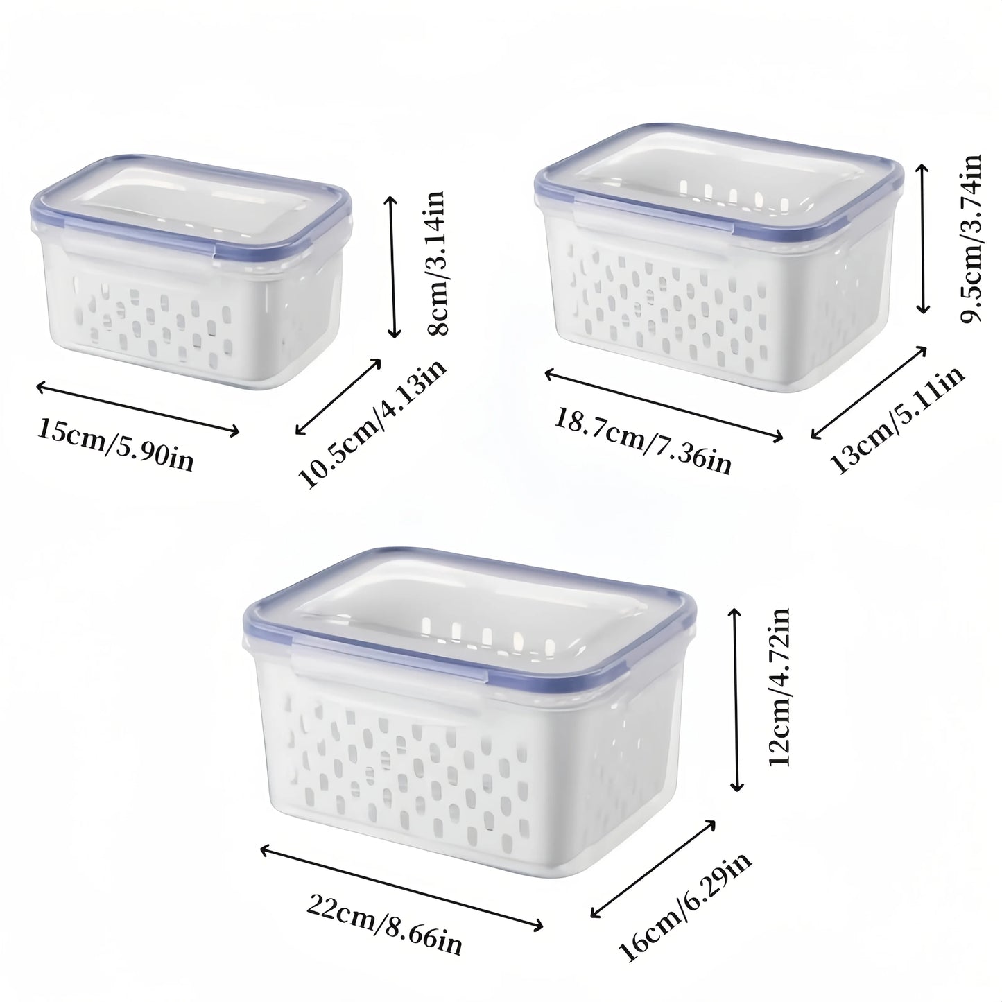 9-Piece Fruit Storage Containers for Fridge with Strainer