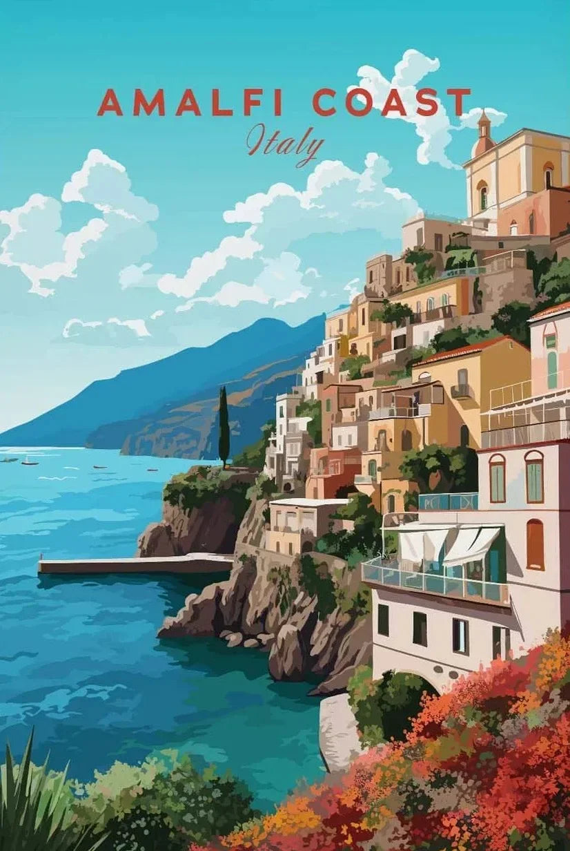 Europe Landscape Canvas Wall Art | Italy Greece France Poster Canvas Wall Art Peaceful Pleasures Health and Wellness 1 20x30cm Unframed