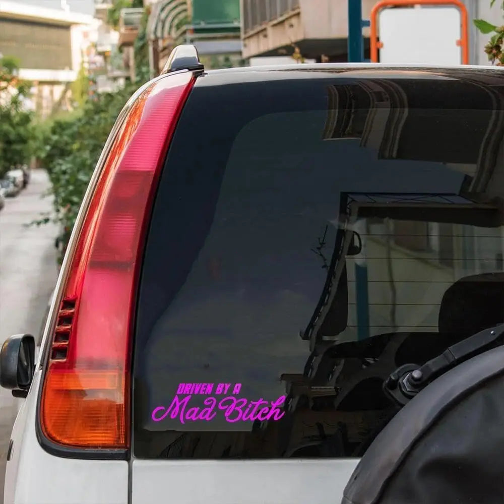 200mm Driven BY A MAD Sticker Mum Girl Car Window Decal Peaceful Pleasures Health and Wellness