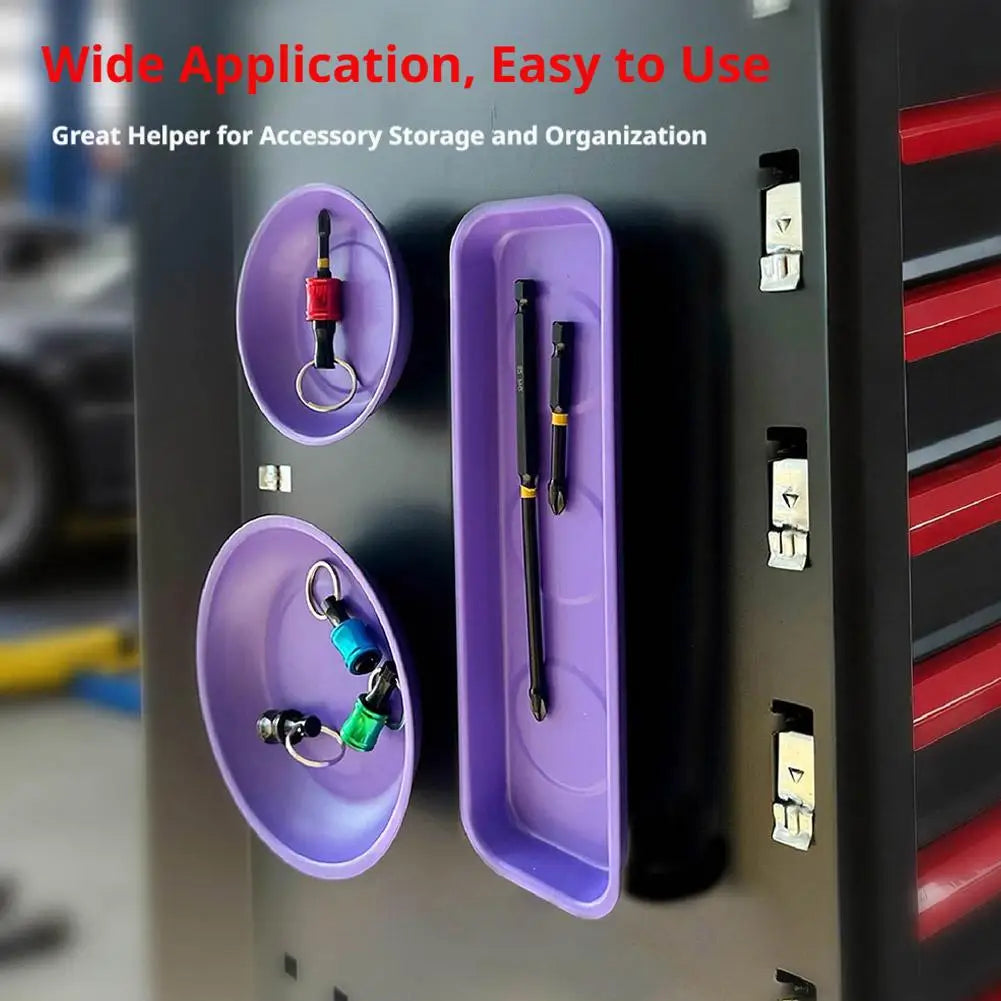 Double‑Sided Magnetic Screw Tray Purple Storage Bowl For Screws Nuts Bolts Stainless Steel Tools Tray For Car Suction Pad Tools Peaceful Pleasures Health and Wellness