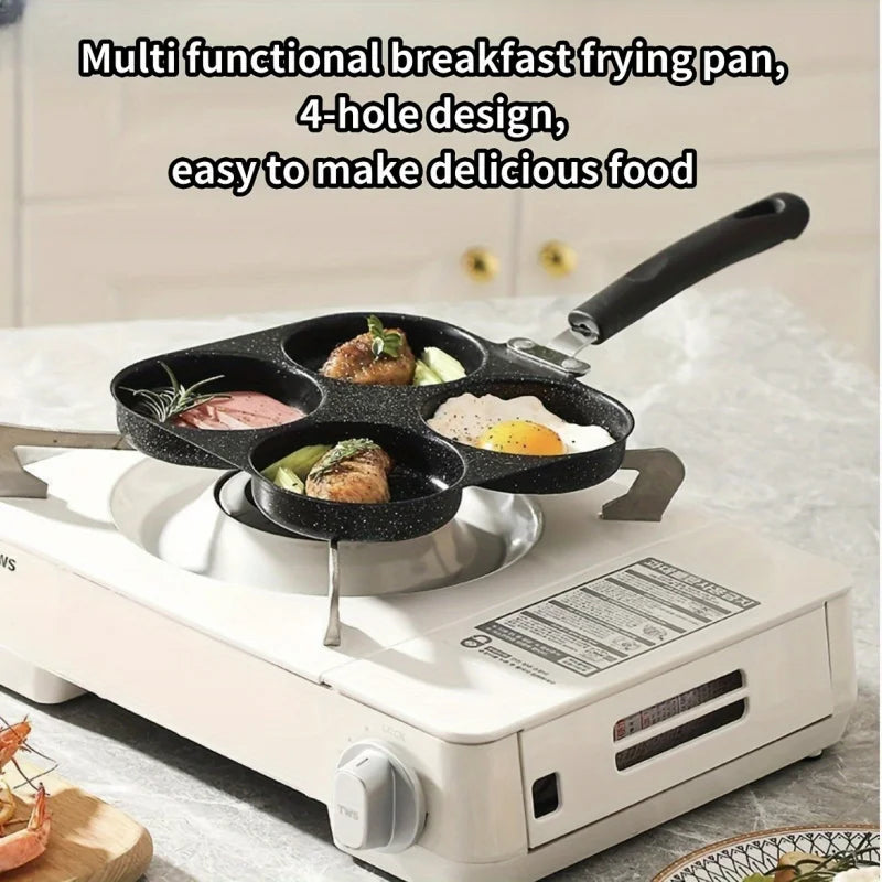 1 Cast Iron Non-Stick Omelette Pan, Pancake and Burger Cooker, Suitable for Gas and Electric Stoves, Multi-Burner Design, Ideal Peaceful Pleasures Health and Wellness