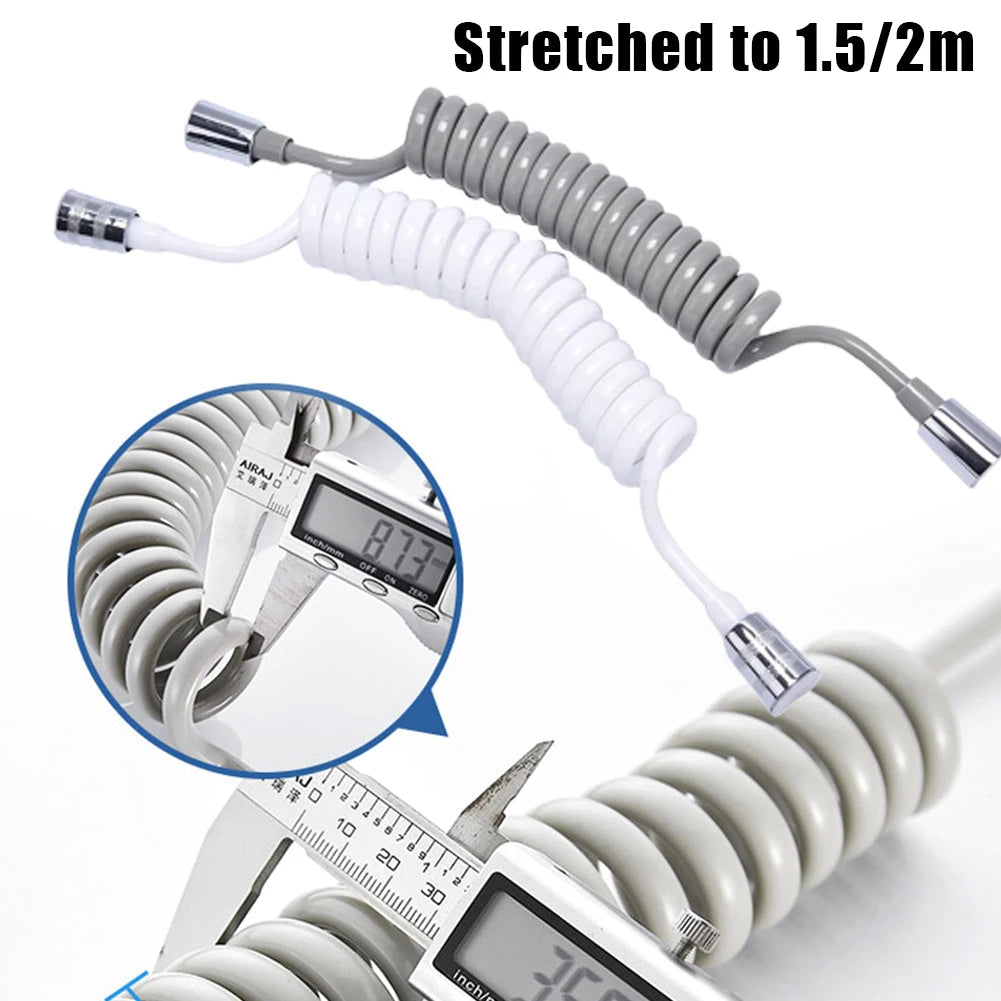 1 5M 2M Telephone Line Shower Hose Anti-wrap Spring Flexible Sprayer