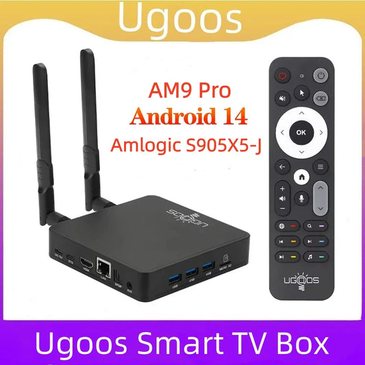 Ugoos AM9 PRO Smart TV Box Android 14 Amlogic S905x5-J LPDDR5 4GB 64GB WiFi 6 BT5.3 1000M LAN 4K HDR Set-top Box Media Player Peaceful Pleasures Health and Wellness AM9 Pro 4GB 64GB AU Plug