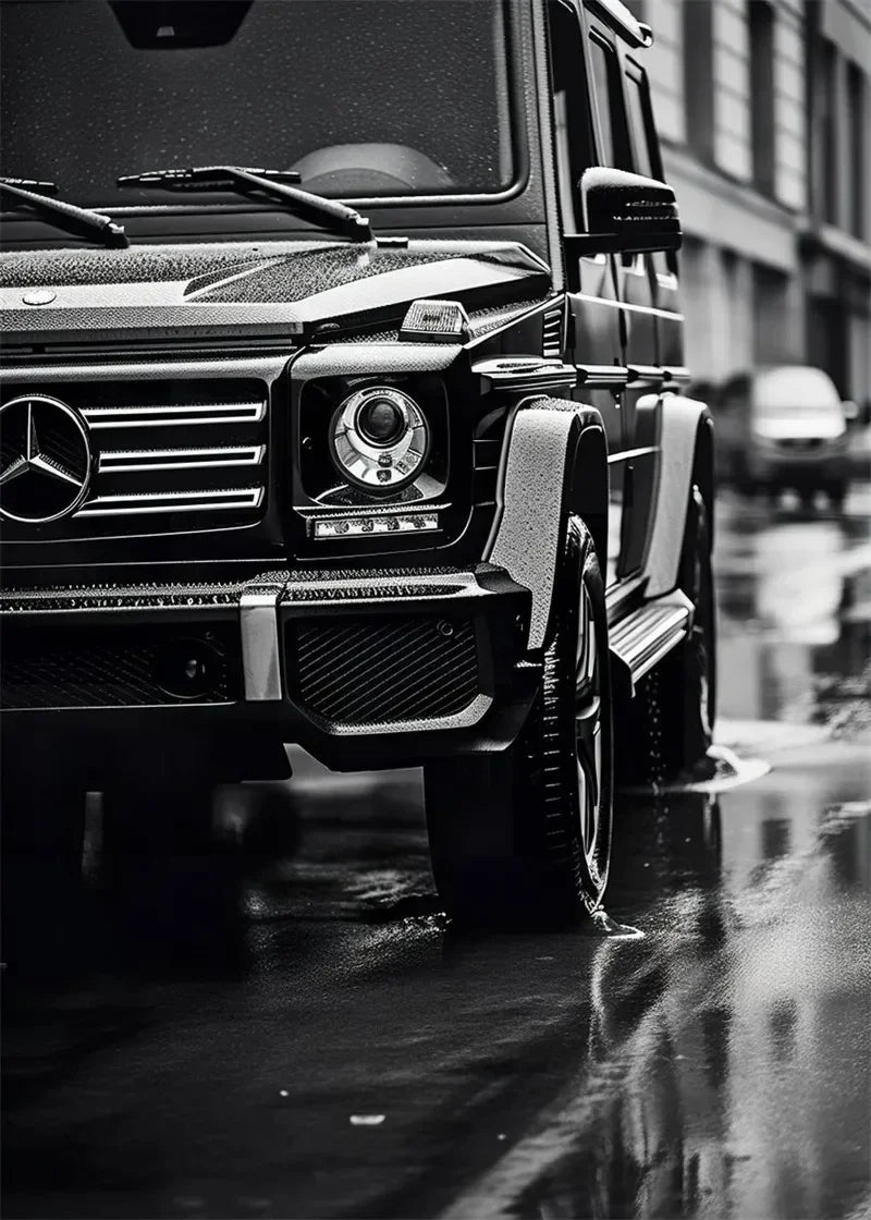 Black and white luxury car canvas super car canvas mural painting living room home aesthetics wall decoration art Peaceful Pleasures Health and Wellness