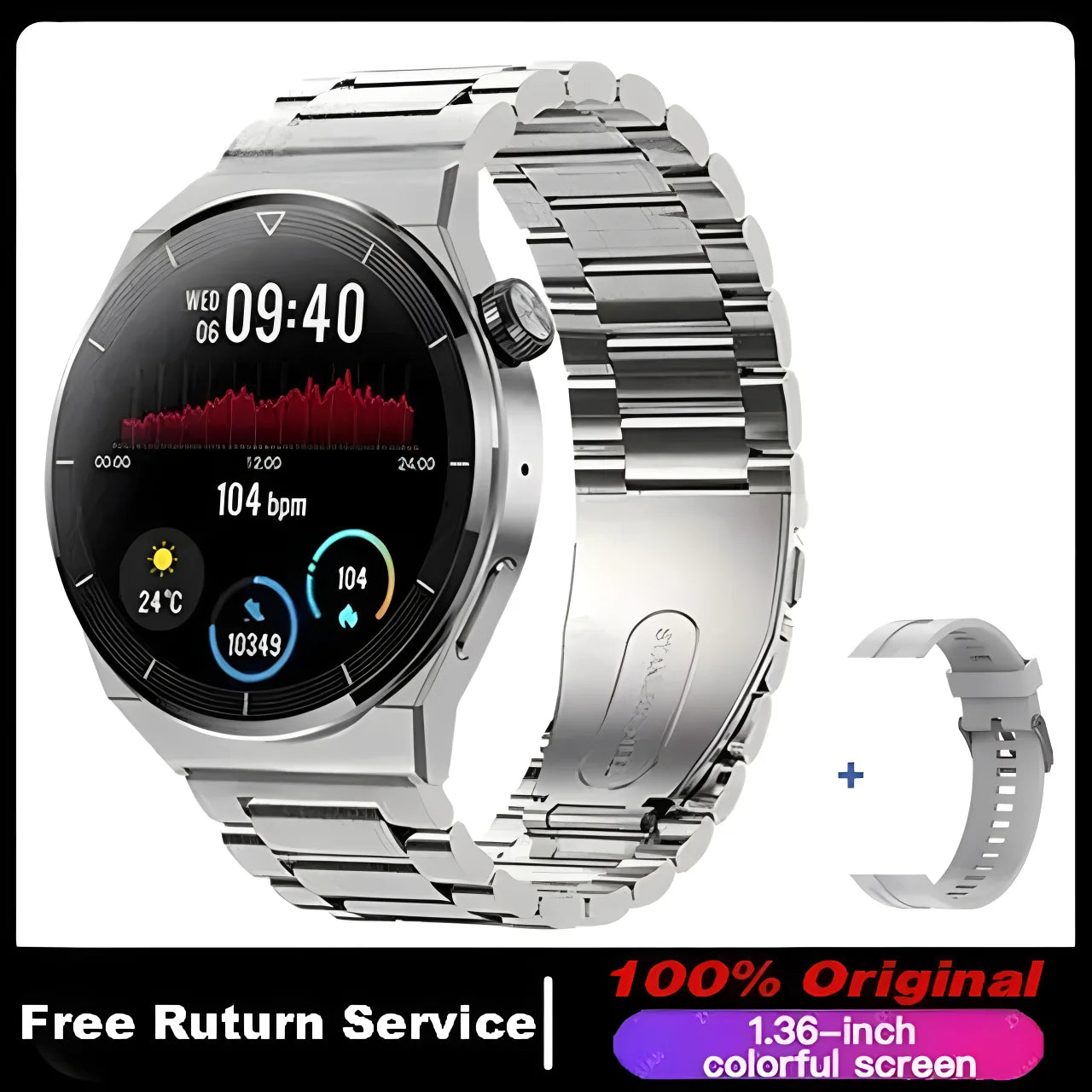 Pro Smart Watch Men Women AMOLED 420*420 HD Screen Heart Rate Bluetooth Call Waterproof relojes inteligentes SmartWatch 2023 Peaceful Pleasures Health and Wellness GraySzstrap NEW GT3