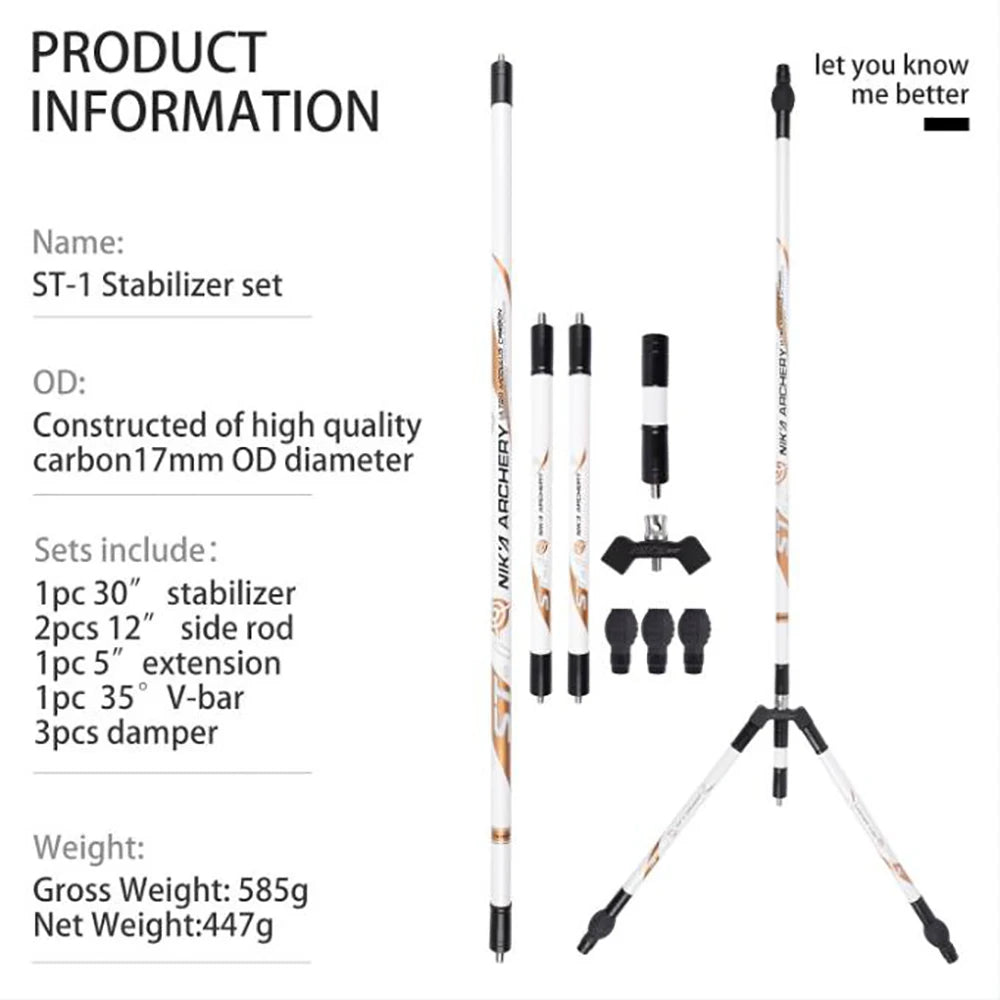 Nika ST-1 Archery Bow Stabilizer Bar 30 12 Carbon Fiber Balance