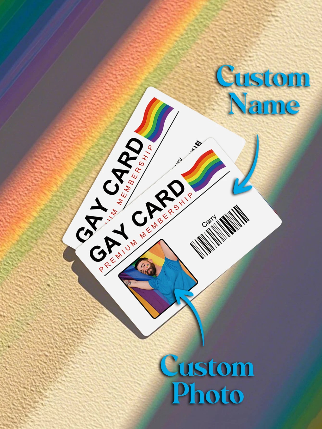 Custom Photo Wallet Card Personalized Name Card LGBTQ Pride Gift Funny Membership Card Novelty ID Card Prank Gift Peaceful Pleasures Health and Wellness