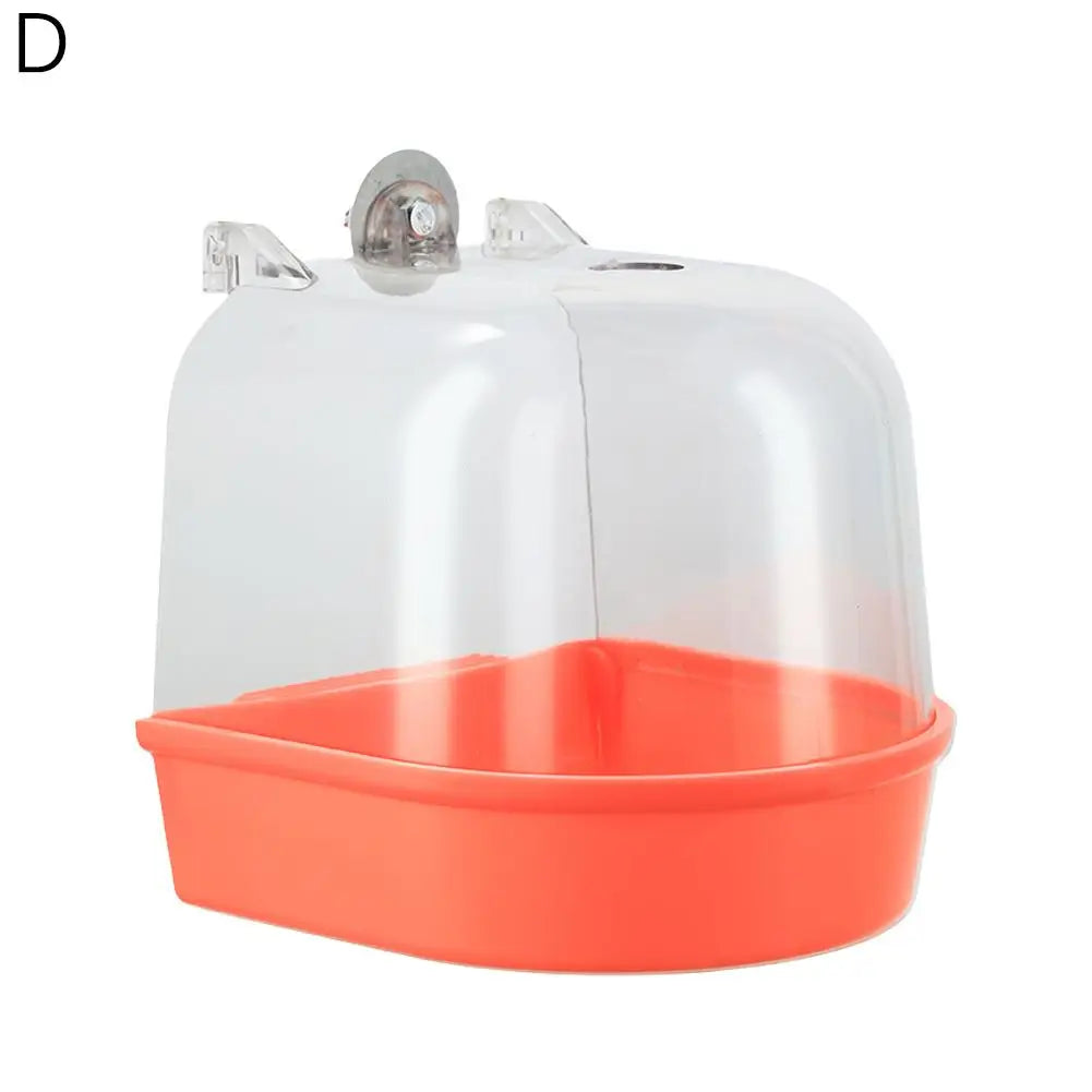 Hanging Cage Bird Bath Box – Waterproof Parrot & Parakeet Bath