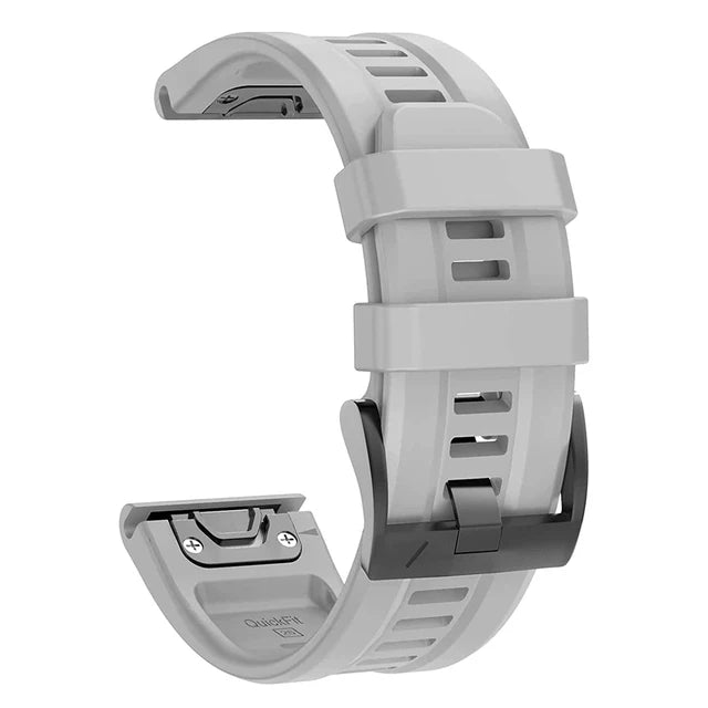 Silicone QuickFit Watch Band for Garmin Fenix & Instinct 22/26mm Peaceful Pleasures Health and Wellness GRAY 22mm Instinct 2 1 E