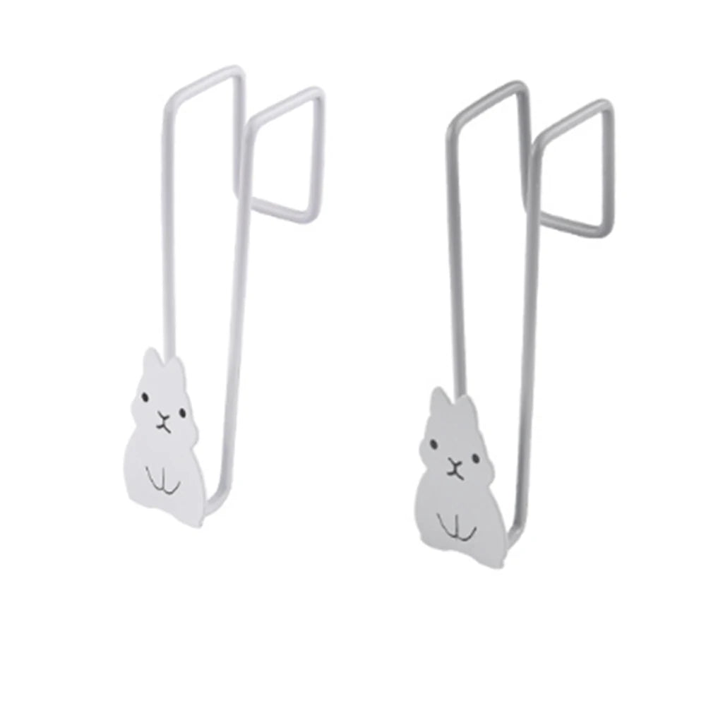 Black Cat Door Hooks No-Nail Iron Hook Set of 2 | Home Organizer