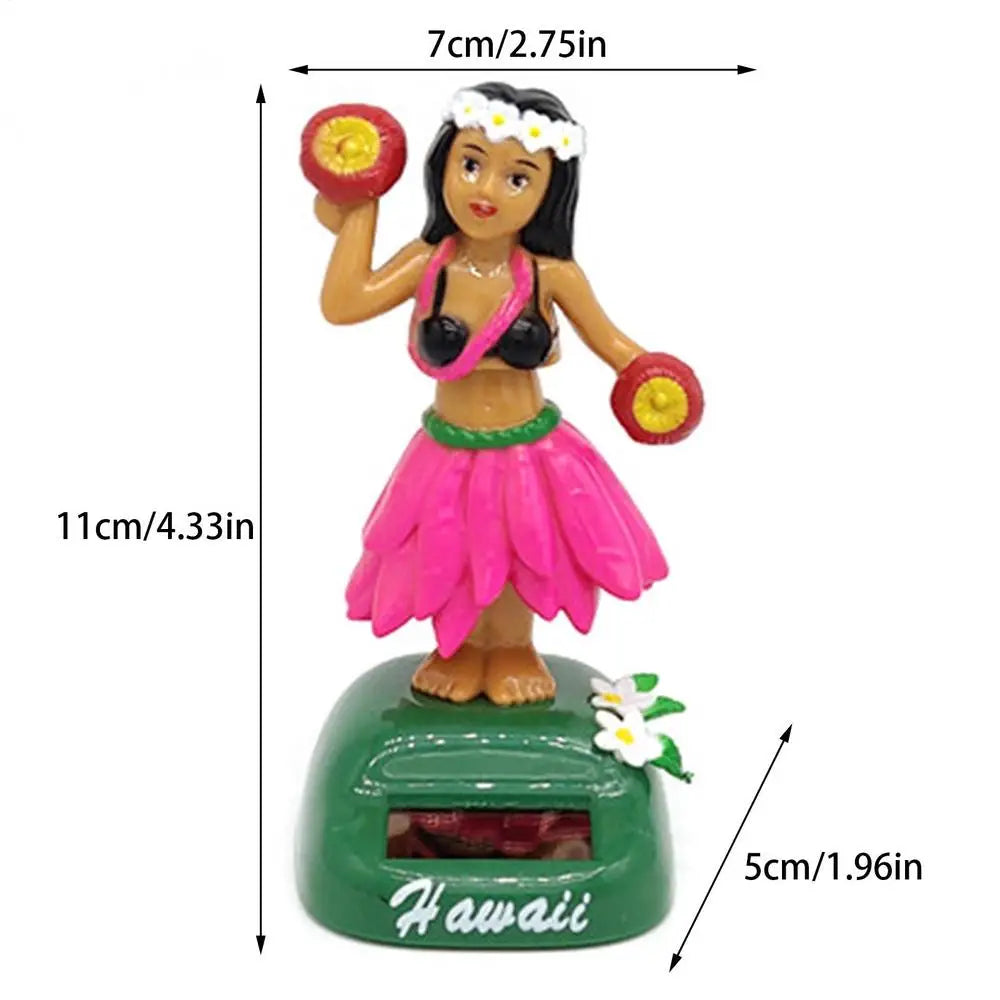 Hawaiian Girl Solar Dancing Figure Cute Bobblehead Car Dashboard Decor Shaking Head Doll for Car Interior Accessories & Gift Peaceful Pleasures Health and Wellness C