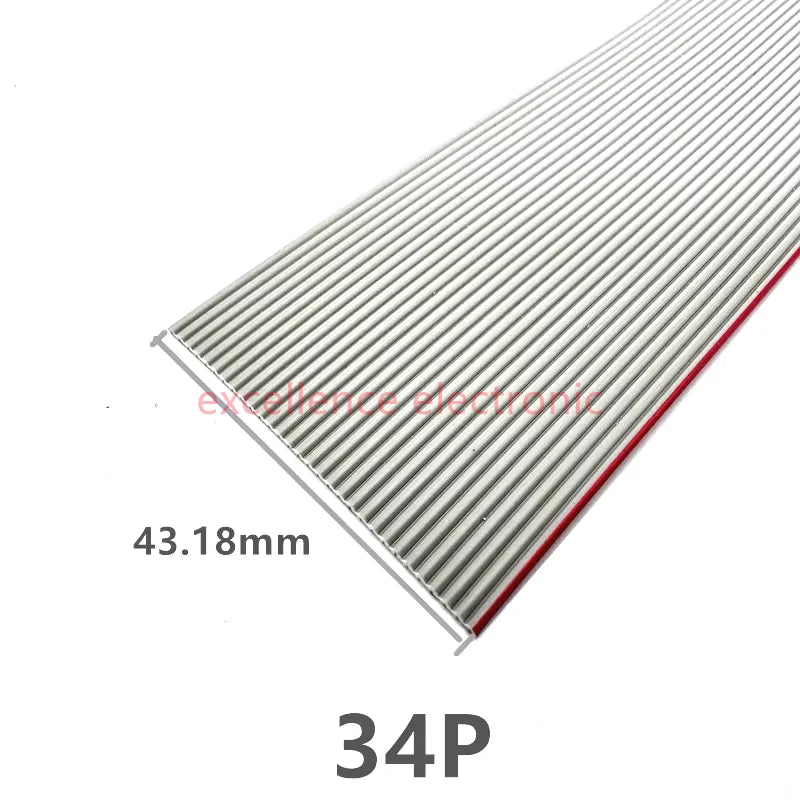 1/2/5/10Meter 6P/8/10/14/16/20/26/30/34/40/50/60 Pin 1.27mm Pitch Gray Flat Ribbon Cable 28 AWG Wire For 2.54mm FC IDC Connector Peaceful Pleasures Health and Wellness 34P 10Meter