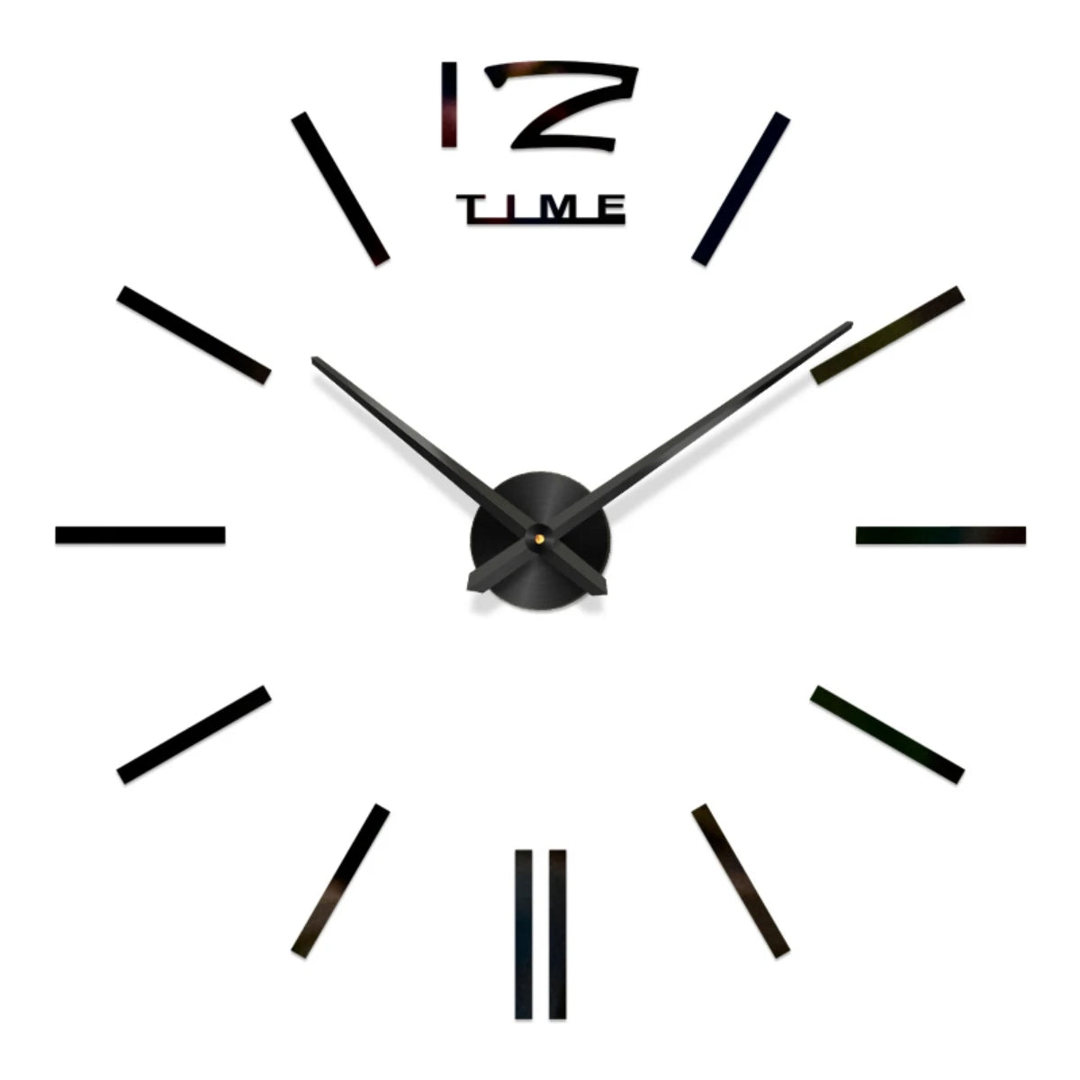 New Modern Design Large Wall Clock 3D DIY Quartz Clocks Fashion Watches Acrylic Mirror Stickers Living Room Home Decor Horloge Peaceful Pleasures Health and Wellness 056 Black 2D 16 inch