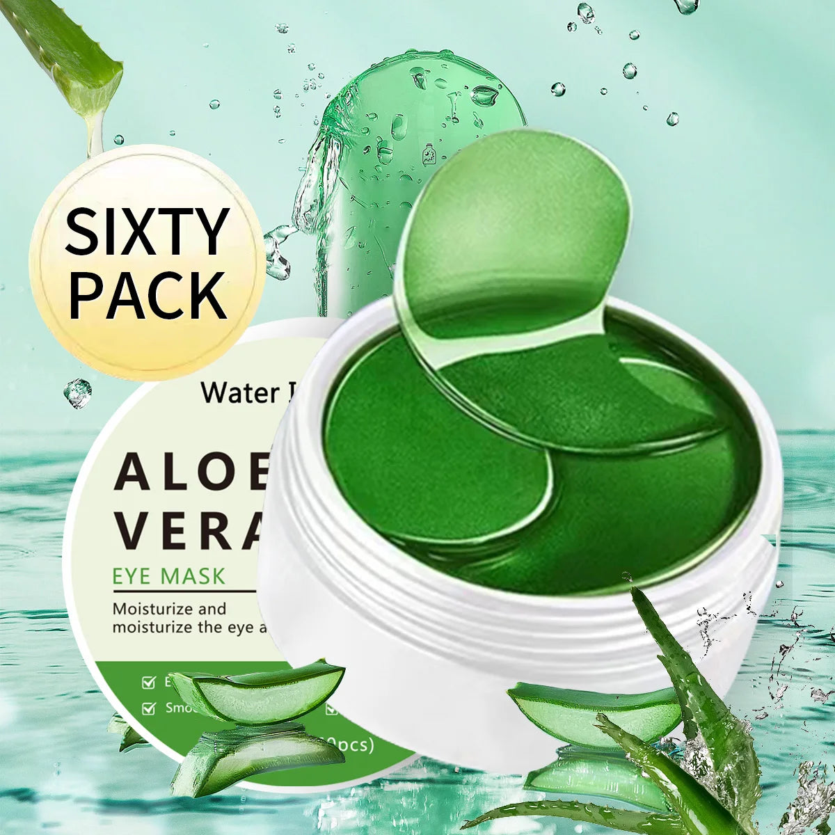 Aloe Vera Collagen Eye Masks 60pcs | Moisturizing & Firming