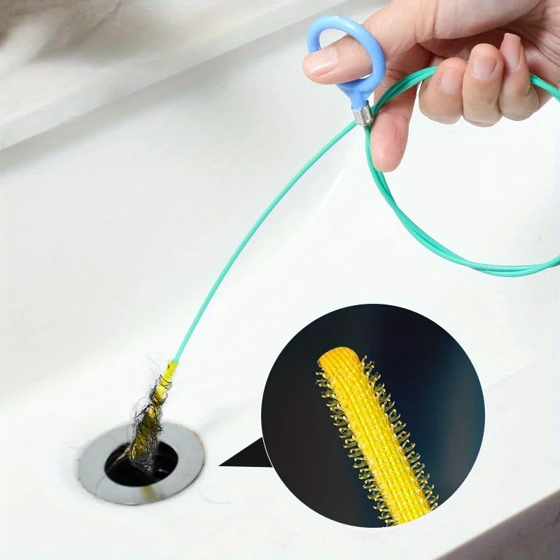Drain Snake Hair Clog Remover – Metal & Nylon Sink Tool