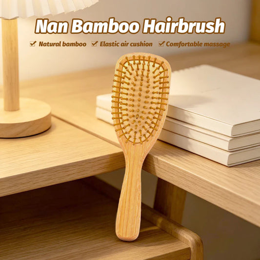 Mini Bamboo Air Cushion Hairbrush – Scalp Massage & Detangle Bamboo Hairbrush Oasis Select